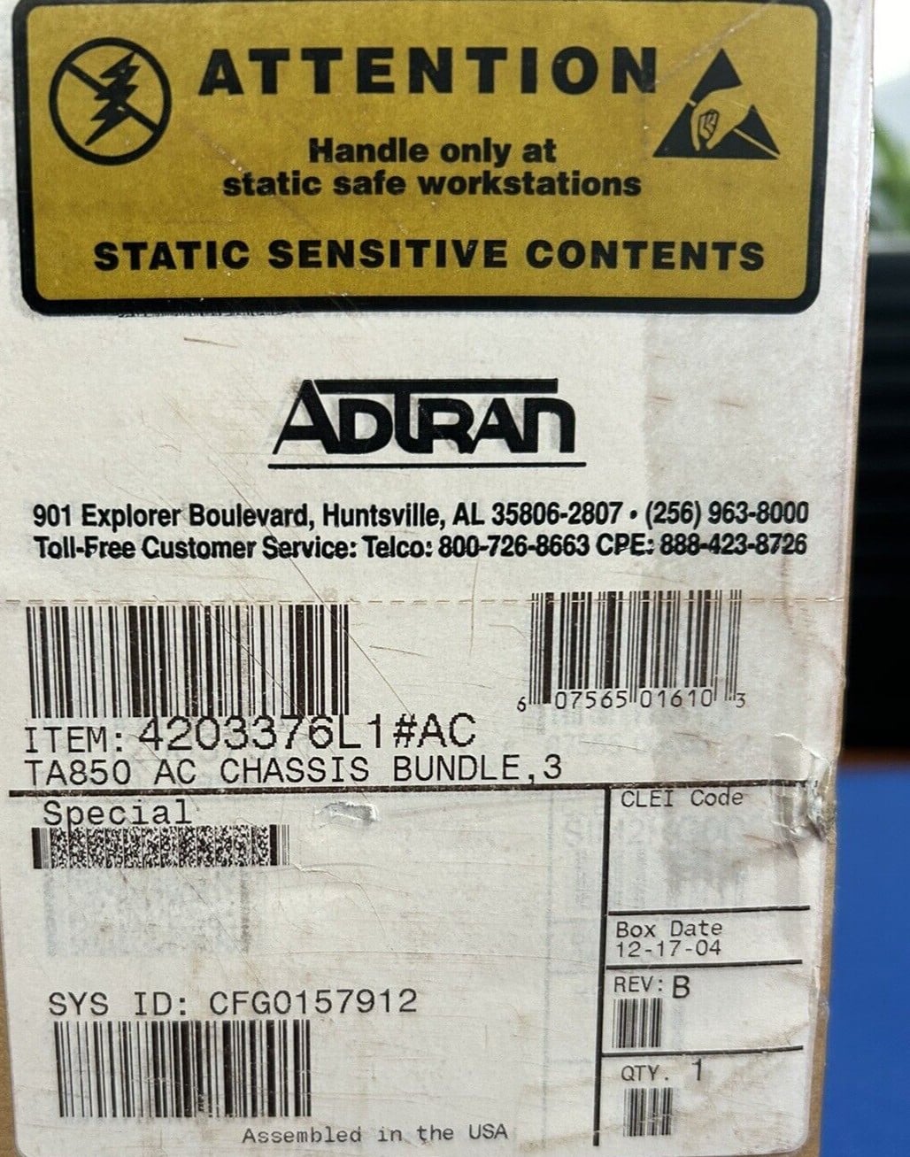 ADTRAN #4203376L1, Total Access 850 remote access server, RCU and PSU bundle, new - Image 2