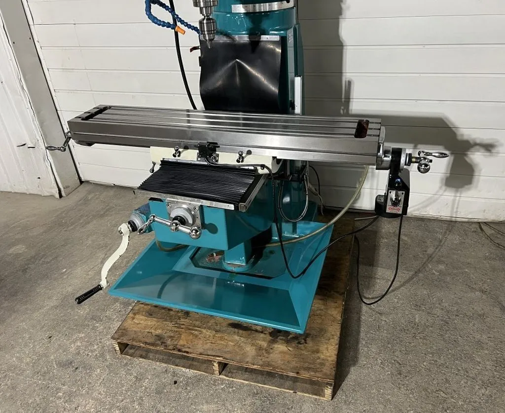Clausing #2VS08, vertical knee mill, 9" x49" tbl., 38" X, 14" Y, 3 HP, 4350 RPM, digital read out, power - Image 8