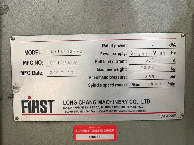 First #LC-185VSX-B, Vertical Milling Machine, 35" X, 16.75" Y, 15.3" knee, 10" x 50" table, 5 HP, Heidenhain - Image 9