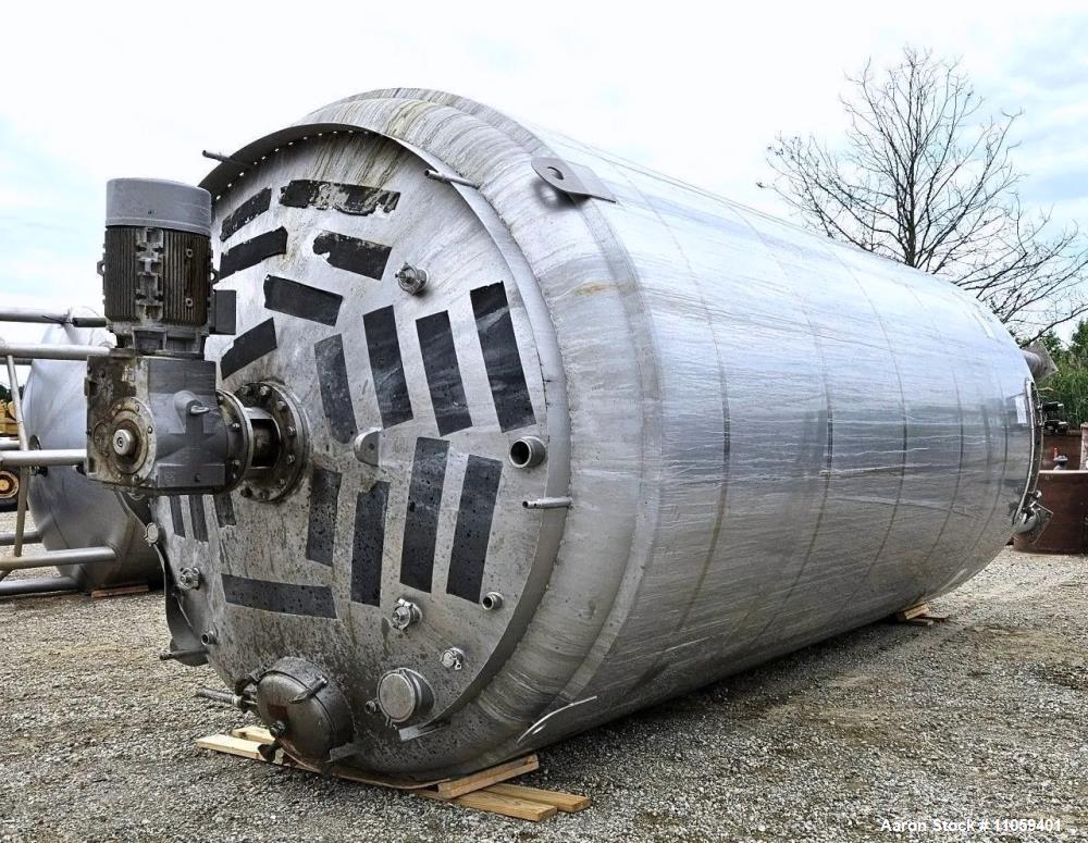 15000 gallon DCI, Jacketed Sanitary Mix Tank, 316L Stainless Steel, 10' 8" diameter x 21' 6" H, 30' OAH, 150 - Image 8