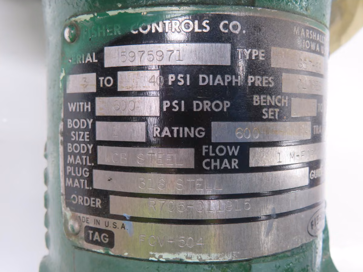 Fisher #657-ES, Pneumatic Steel Flanged Control Valve - Image 4