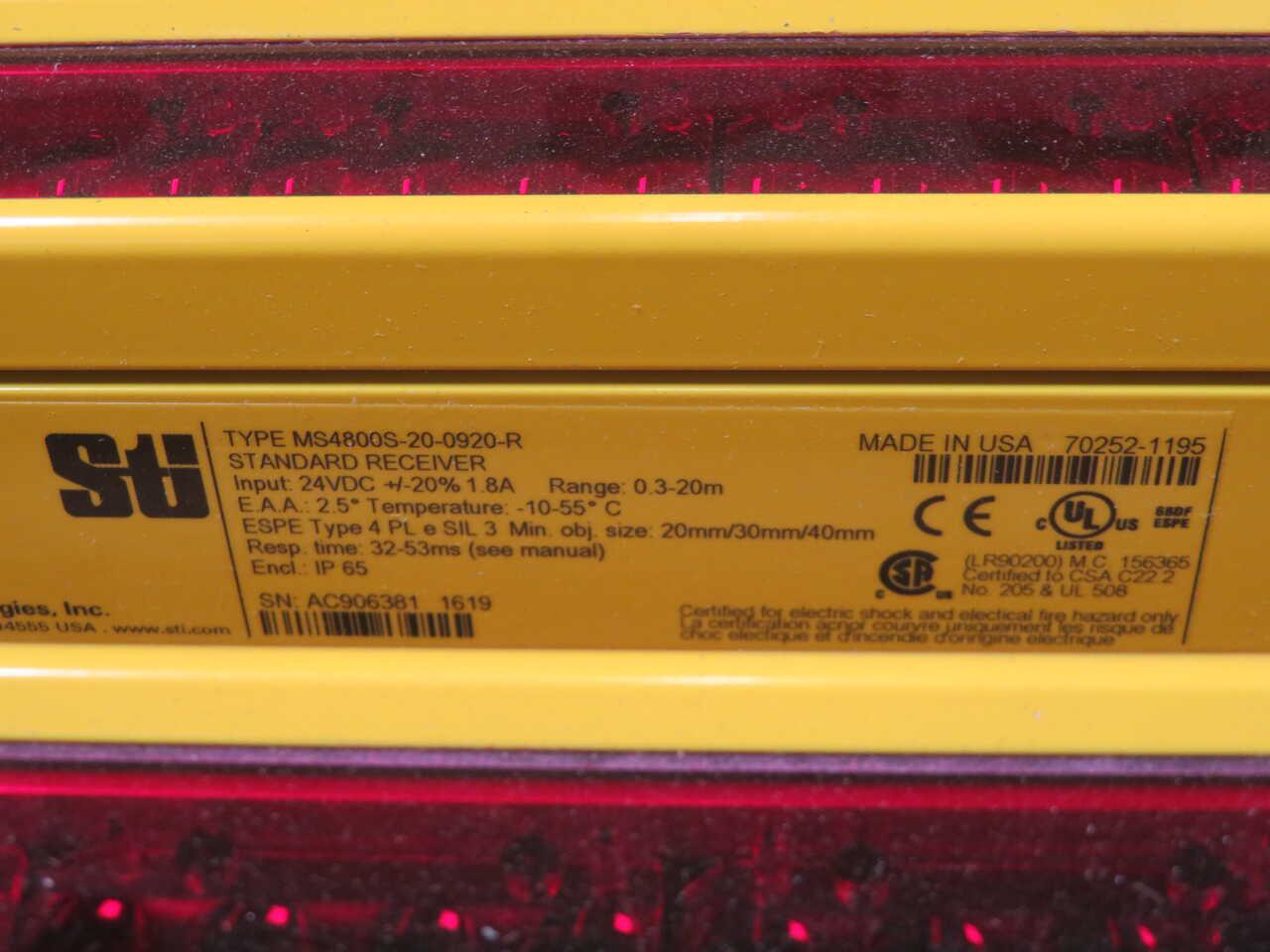 Omron #MS4800S-20-0920-R, Safety Light Curtains For Enhanced Workplace Safety - Image 8