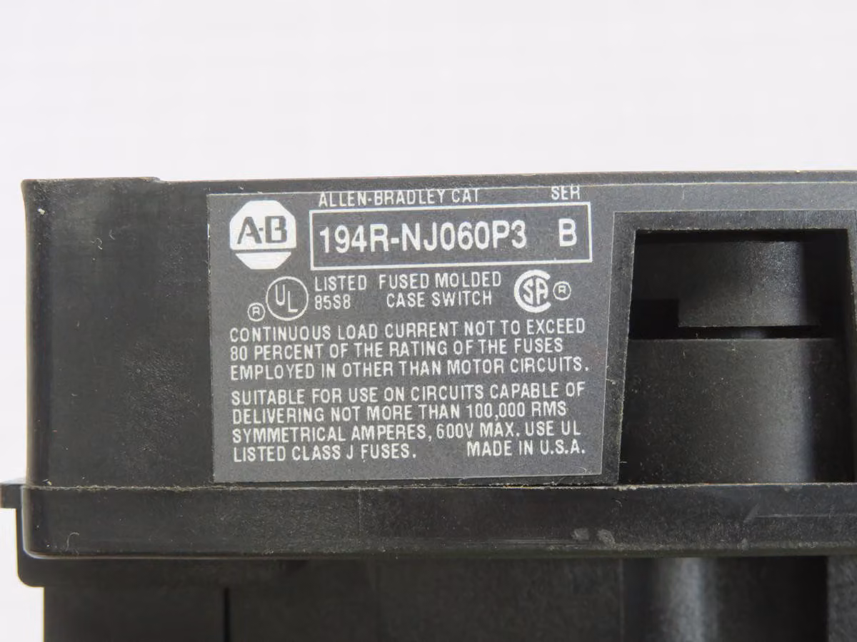 Allen-Bradley #194R-NJ060P3, Rotatry Switch - Image 4