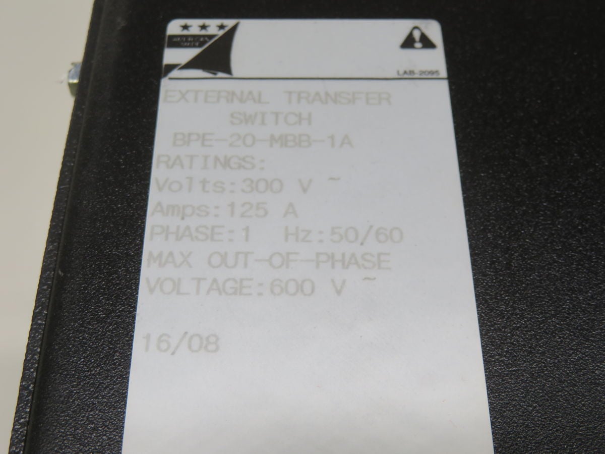 Eaton #BPE-20-MBB-1A, external transfer switch - Image 3