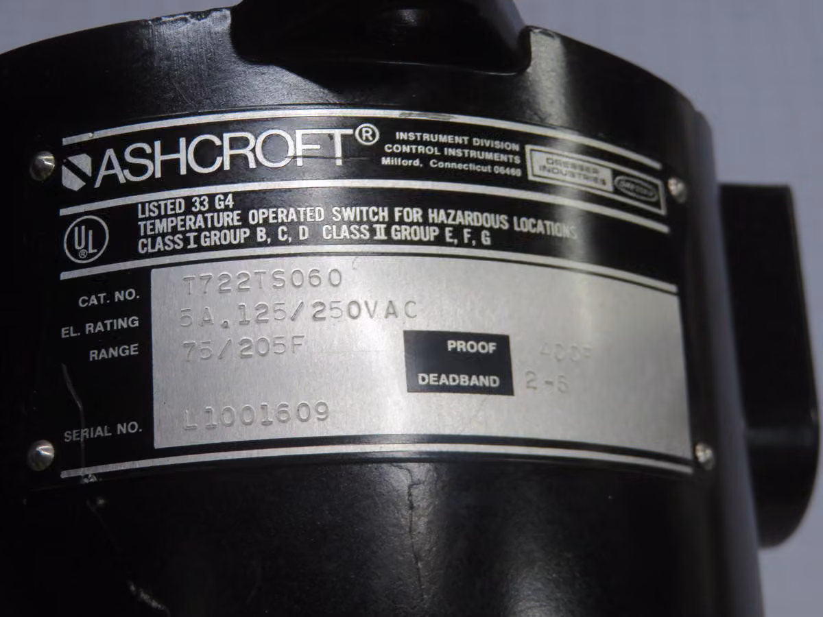 Ashcroft #T722TS060, Temperature Switch - Image 4