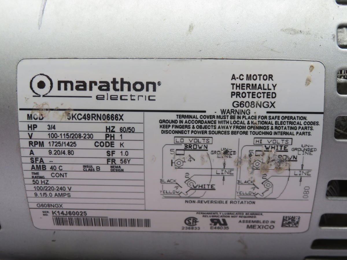 Marathon Electric #5KC49RN0666X, Vacuum Pump - Image 6