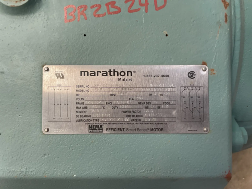 206 HP 3580 RPM Marathon #N5KBXX240PVBEFHZ-0206SCD2BNH, Smart Series electric motor, Frame 445TDZ, 460 Volts - Image 9