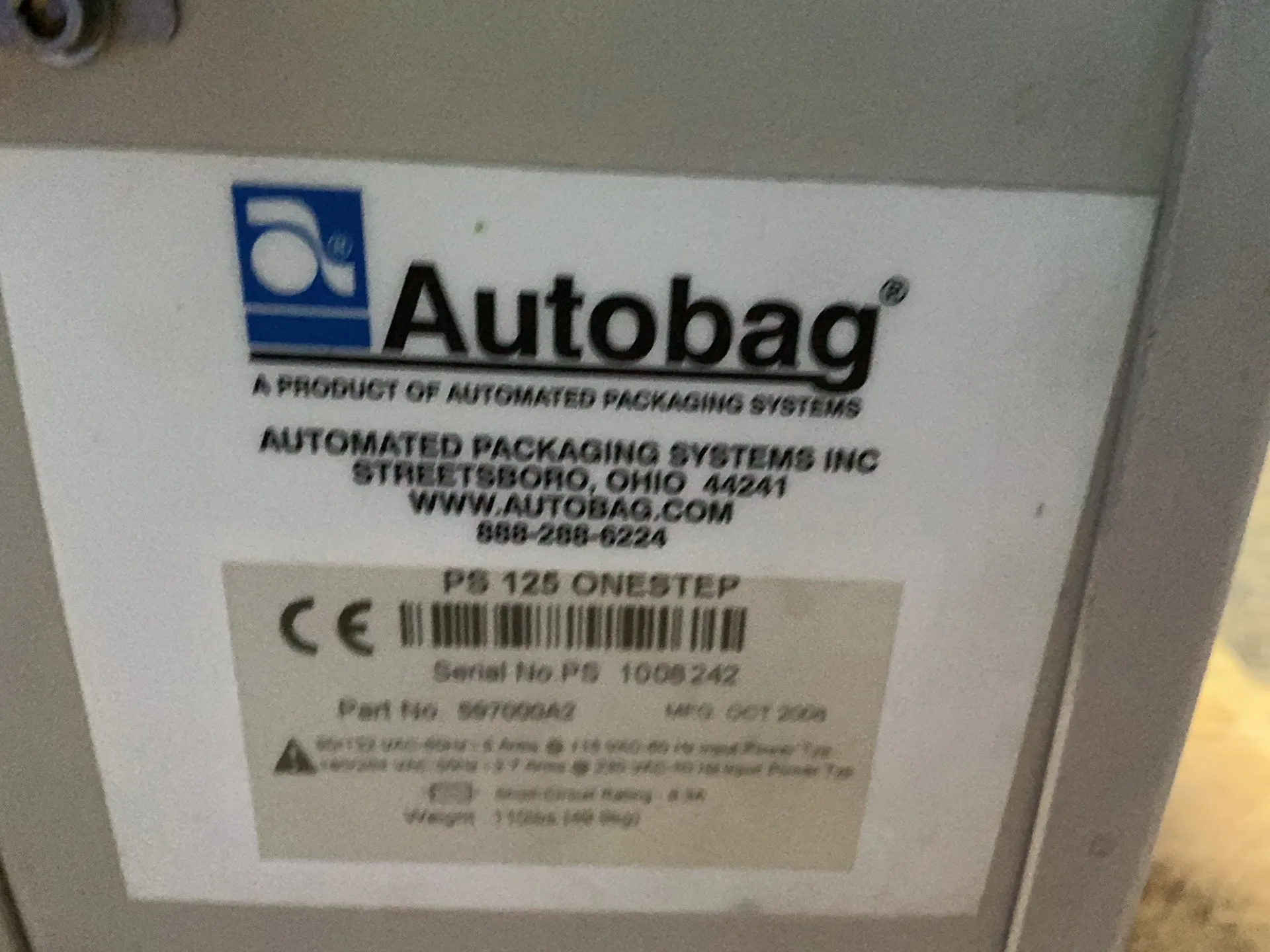 Autobag #PS-125-ONESTEP, Table Top Bagger, 12" capacity, 2008 - Image 6