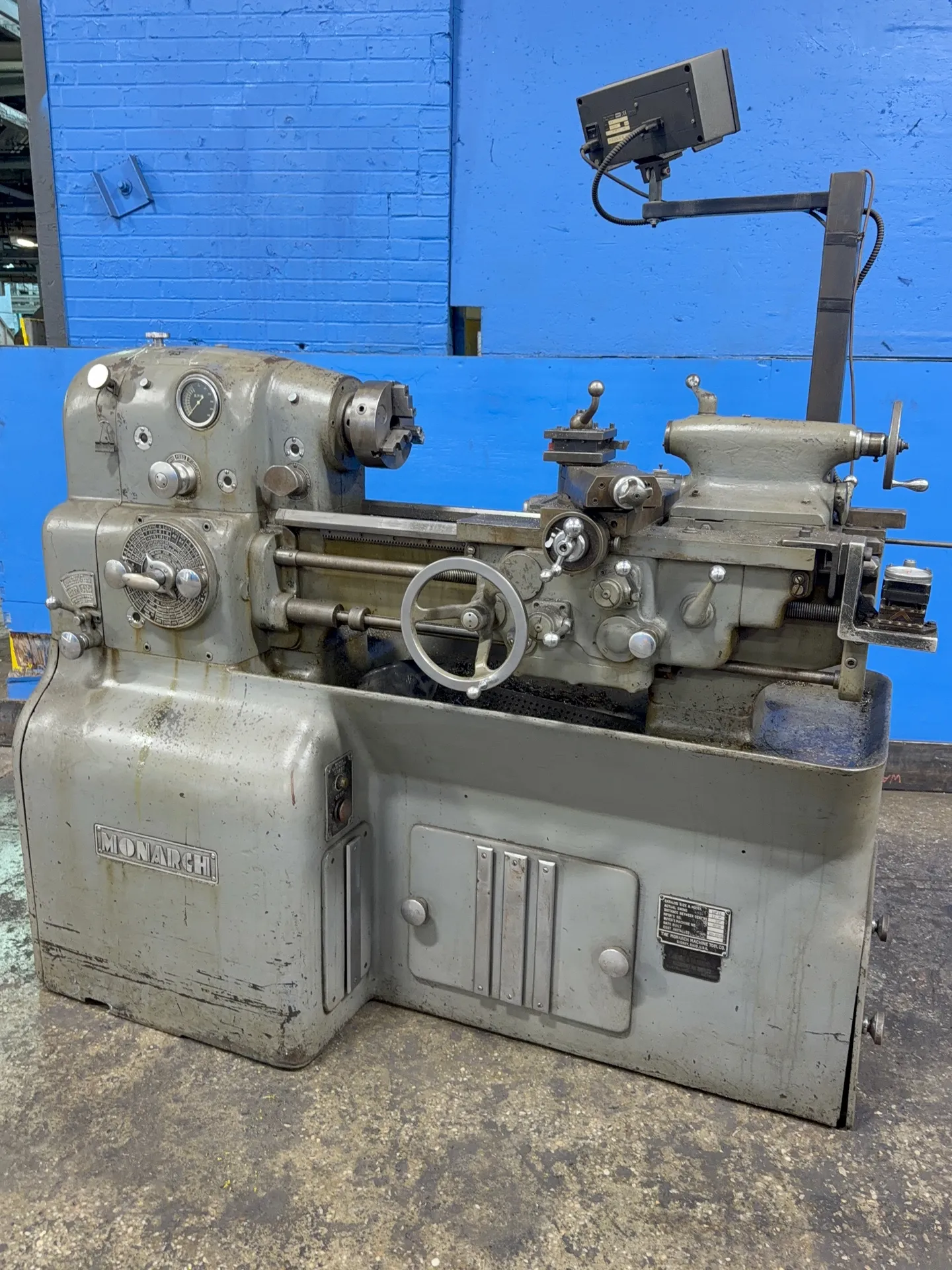 10" x 20" Monarch #10EE, Lathe, 6" 3-jaw chuck, 1-1/2" bore, Fagor digital read out, tailstock, tool post - Image 1