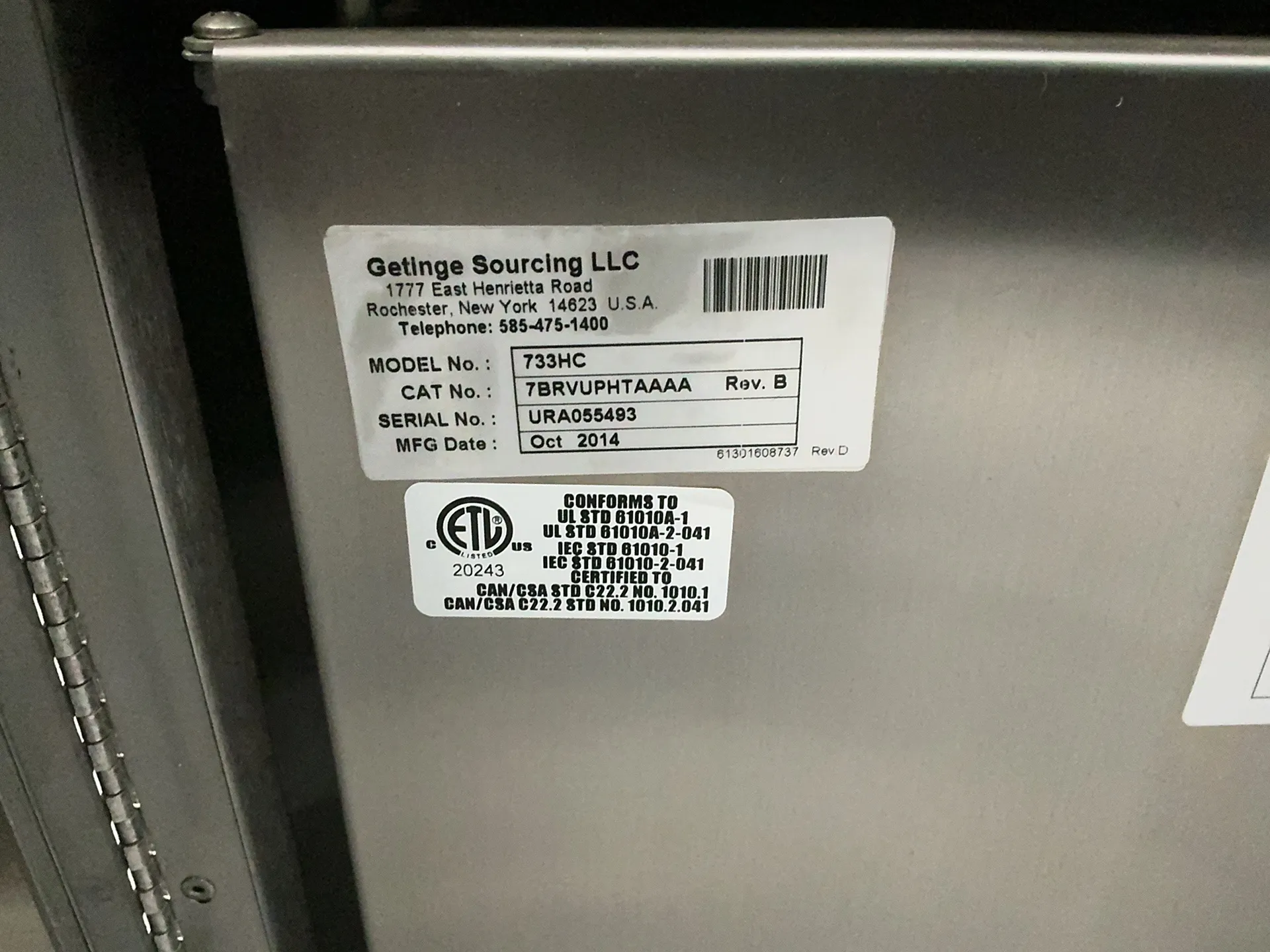 Getinge #733HC, Vacuum/Gravity Steam Sterilizer, 60" x 26" x 36" chamber, 10 A, 115 V., 2014 - Image 6