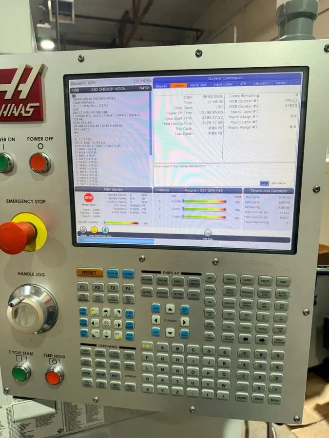 Haas #Super-Mini-Mill-2, 3-Axis CNC Vertical Machining Center, 20" X, 16" Y, 14" Z, 40" x 14" table, 15 HP - Image 3