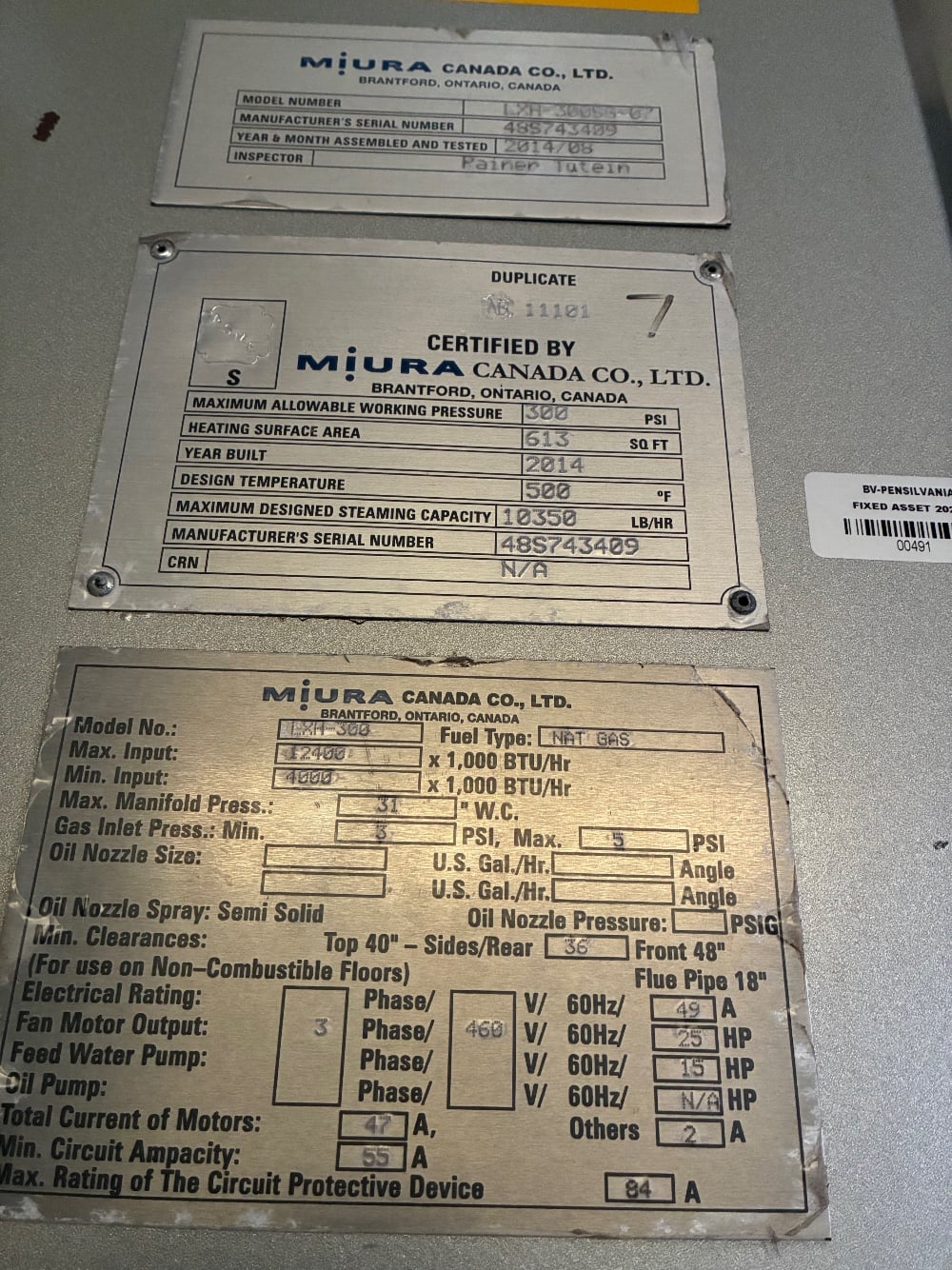 *almost* complete natural gas fired steam plant. Miura 300HP boilers. 2014 - Image 4