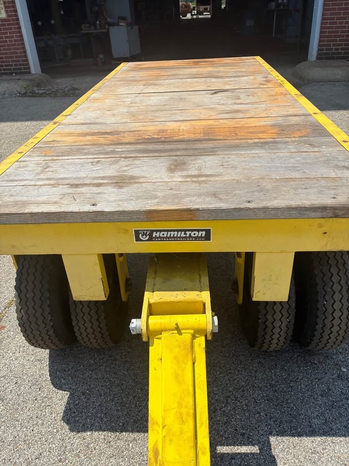 Hamilton, Tow Cart, 10,000 lb. capacity, 4' x 9' deck, steel construction, hardwood plank deck, heavy-duty - Image 1