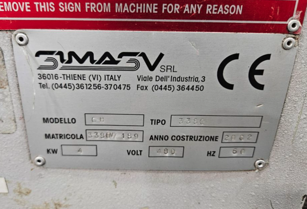 3" x 3" x .31" Simasv #CH-3380, hydraulic angle bending roll, double pinch, 4 KW, 2002 - Image 9