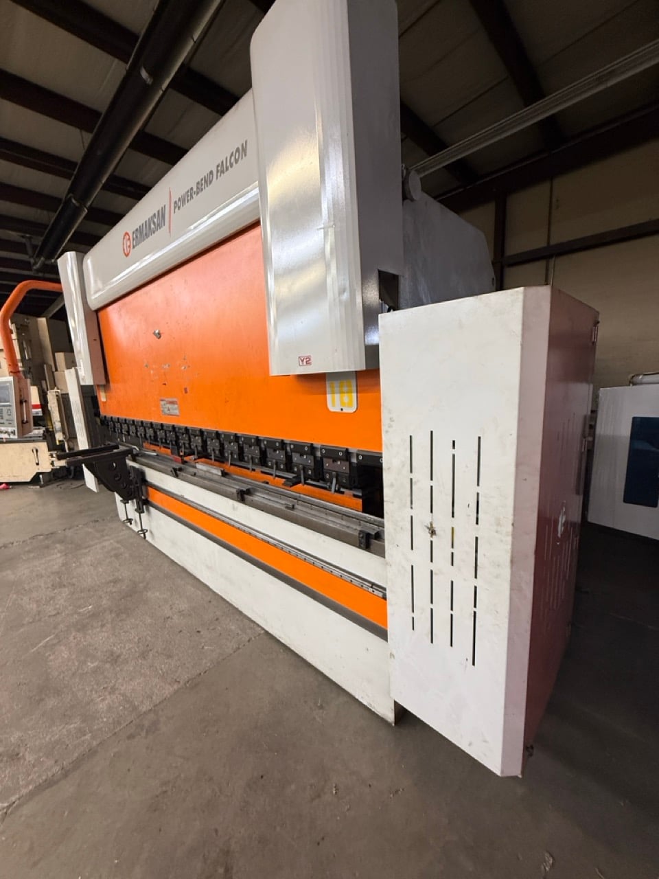 242 Ton, Ermak #POWER-BEND-FALCON, CNC Press Brake, 12' overall, 30 HP, Ermaksan ER70 Control, CNC Back - Image 6