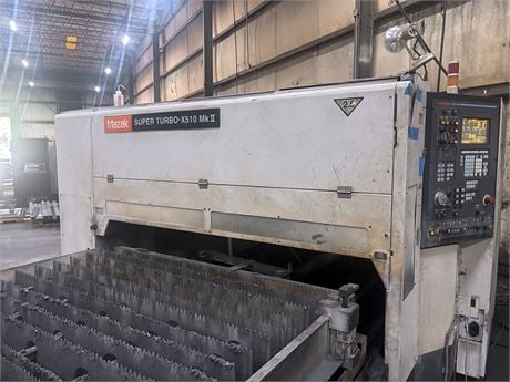 Mazak #Super-Turbo-X510-MKII, CNC CO2 laser, 2500 watt, 120" x 60" sheet, 127" X, 60" Y, 4" Z, .87" max. - Image 2