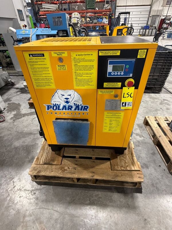 10 HP Polar Air #PRSO100003, rotary screw air compressor, 90-145 psi, 32-115°F, 208 V. - Image 1