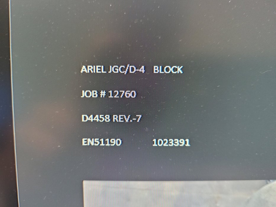 Ariel #JGC/D-4, compressor frame, S/N D4458, rebuilt - Image 2