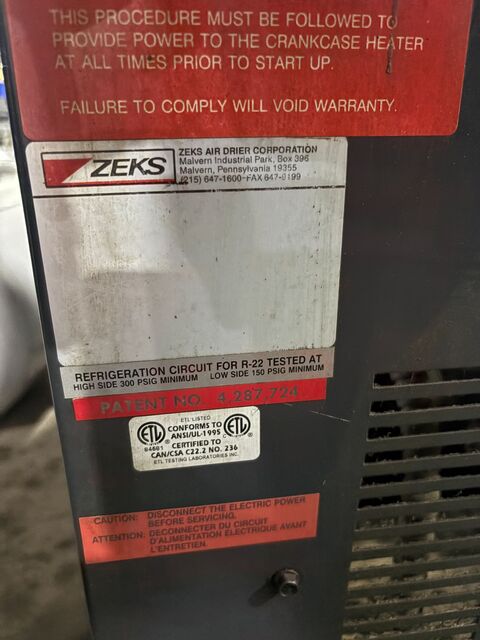 ZEKS #HEATSINK, refrigerated compressed air dryer, R-22 - Image 9