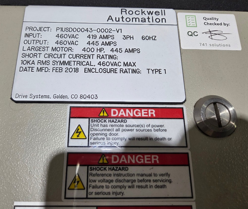 400 HP PowerFlex 755 Cabinet Drive 445A, 460..480V - Image 2