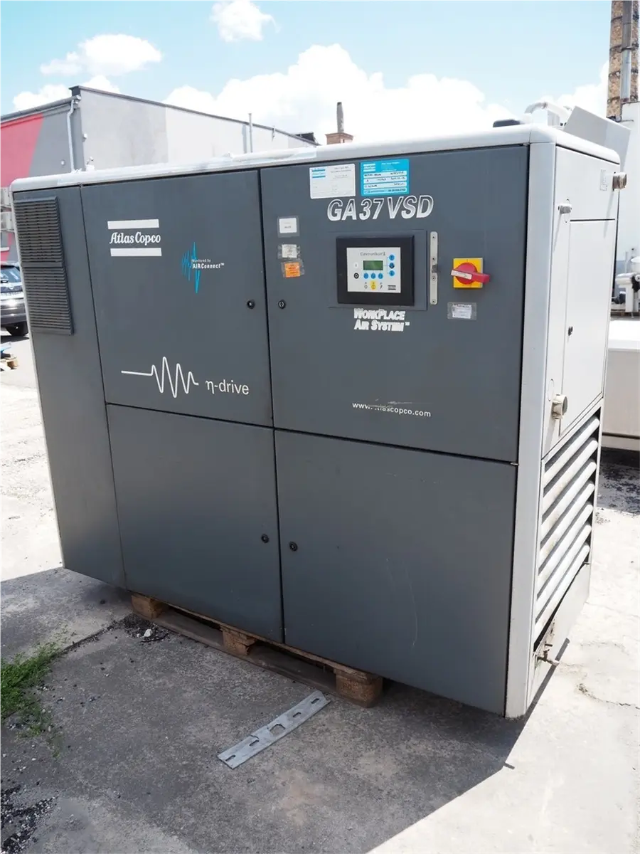 33-231 cfm, 188 psi, Atlas Copco #GA-37-VSD, rotary screw air compressor, variable speed drive, 50 HP, 400 V. - Image 1