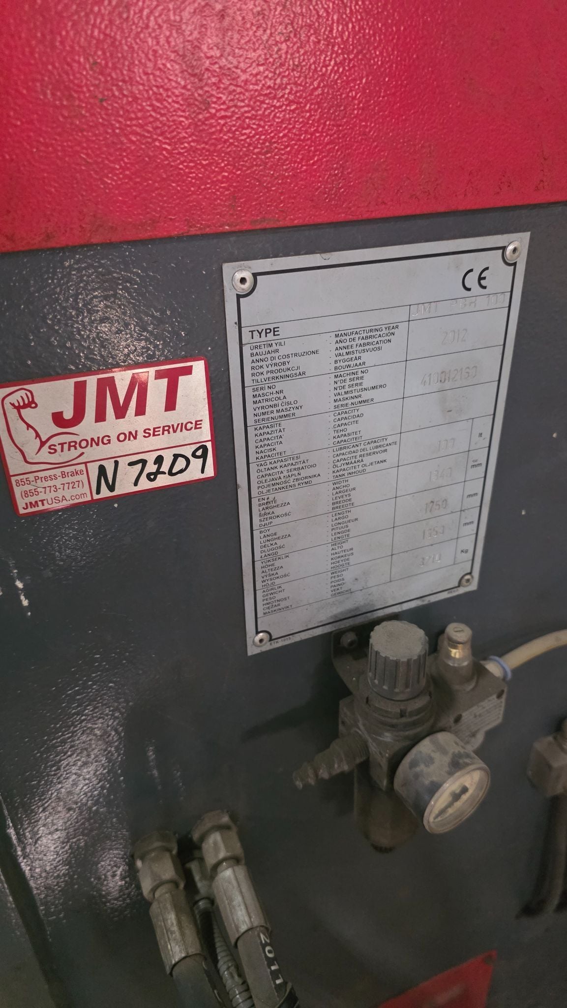 4" x 4" x 1/2" JMT #PBH-100, CNC angle roll, 3-roll hydraulic drive, 4.33" top shaft diameter, 3.94" side - Image 5