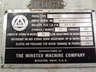 600 Ton, Minster #E2-600-48-36, straight side double crank, 10" stroke, 26" Shut Height,Link 501 Control, 25 - Image 8