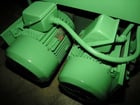 36" x 75" Timesavers #336M-2, dual head, 20-60 FPM, holddown shoes, 1973 - Image 3