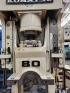 88 Ton, Komatsu #OBS80, straight side punch press, 5-7/32" stroke, 3-5/32" slide adjustment, 60 SPM, Shadow - Image 4
