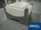 20 cu.ft., Remcon Plastic Bin, 36" x 57" x 16" straight side, w/cover, stackable, 6" center bttm outlet - Image 3