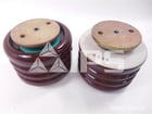 GE Porcelin Stand Off Insulator 4.125 Inch 5 KV 3/8-16 3x3 Hole Pattern - Image 1