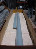 3000 gallon Reglassed fin baffle w/threaded end for sensor, 5" diameter, 121" OAL, 11" span - Image 1