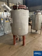 75 gallon Gaspar, receiver tank, Stainless Steel, flat top, dish bottom, 14 psi at 100 f, on legs, 1992 - Image 1