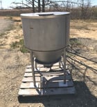150 gallon Stainless Steel Tank/hopper, 38" Dia. x 2' T/T, 2' cone bottom, 4.5" bottom outlet, 58" OAH - Image 2