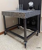 3' x 4' x 6" Weldtables, tab & slot, tapped block welding table, 1/2" steel plate, base with casters - Image 2