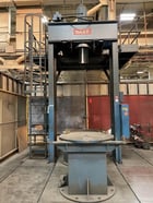 200 Ton, Dake #19-525, H-frame trvling head hydraulic straightening press, 40" stroke, 10.8' daylight, 78" - Image 1