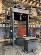 200 Ton, Dake #19-525, H-frame trvling head hydraulic straightening press, 40" stroke, 10.8' daylight, 78" - Image 2