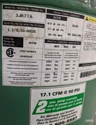 Speedaire #3JR77A, air compressor, 17 cfm @ 90 psi, 15.8 scfm @ 90 psi, 60 gallon, 460 V. - Image 2