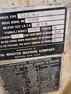 60 Ton, Minster #6, OBI press, 4" stroke, 13" Shut Height, 32" x 21" bed - Image 7