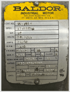 10 HP 3450 RPM Baldor VM3711T, Industrial Motor with PVF 10-120 Nema Pump - Image 4