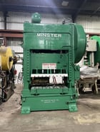 160 Ton, Minster #S2-150-60-42, straight side double crank press, 8" stroke, 27.5" Shut Height, air clutch & - Image 1