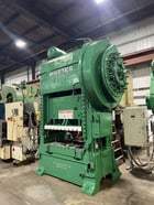 160 Ton, Minster #S2-150-60-42, straight side double crank press, 8" stroke, 27.5" Shut Height, air clutch & - Image 2