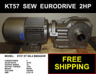 2 HP 1720 RPM Sew-Eurodrive KT57 DT90L4BMG2HR, Frame M4AB, TEFC, 24:1 Ratio, 230/460 Volts, Helical Bevel - Image 1
