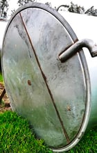 2400 gallon Stainless Steel single wall storage tank, 5' 6" dia. x 14' H, cone top, flat bottom - Image 6