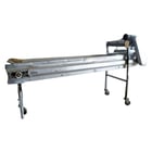 24" wide x 9.6' long, Stainless Steel Belt Conveyor, Adjustable height w/ caster feet and 12" x 18" magnet - Image 1