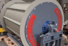 42" x 48" Magnapower #PFD100-120 drum magnet, gear reduced motor w/chain drive system, new - Image 2