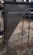 Stainless Steel Funnel Tank/Hopper, 4" width x 3' 8" L top infeed, 4" width x 5" L bottom discharge - Image 4