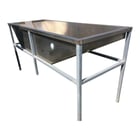 Rectangular Stainless Steel Hopper/Funnel Tank w/ slide valve discharge, 8.375 x 6" discharge opening - Image 1