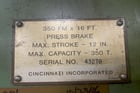 350 Ton, Cincinnati #350FM-16, hydraulic press brake, 18' overall, 201" between housing, 12" stroke, 1980 - Image 3
