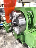27.5" x 120" Lehmann #2516, hollow spindle engine lathe, 4-jaw front & rear chuck, 12" hole - Image 3
